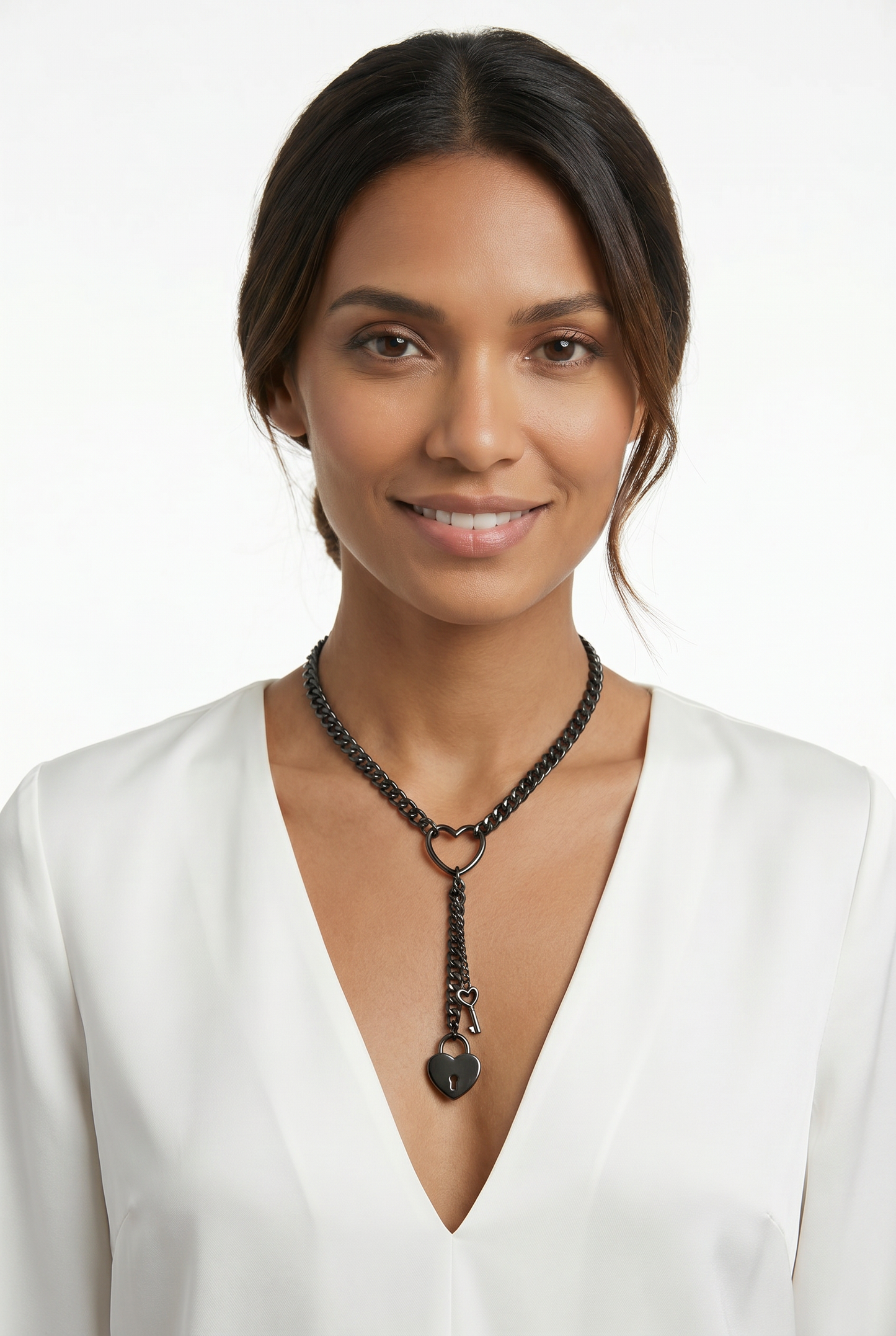 Heart Lock Lariat Necklace